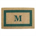 Nedia Home Nedia Home 02086M Single Picture - Green Frame 30 x 48 In. Heavy Duty Coir Doormat - Monogrammed M O2086M